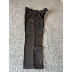 Stafford Travel Mens Sharkskin Dress Pants Brown Pleated Cuffed 36x30 Classic